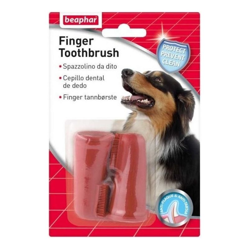 BEAPHAR - Cepillo Diente Perro Gato Dedo X2 Mascota Beaphar - Aquarift