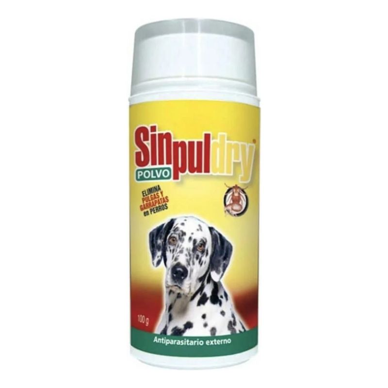 SINPUL - Sinpul Dry Talco Antipulgas Garrapatas Perros 100 Gr