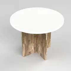 ENTORNO ESTUDIOS - Mesa De Centro Lateral Acacia Cuarzo Blanco