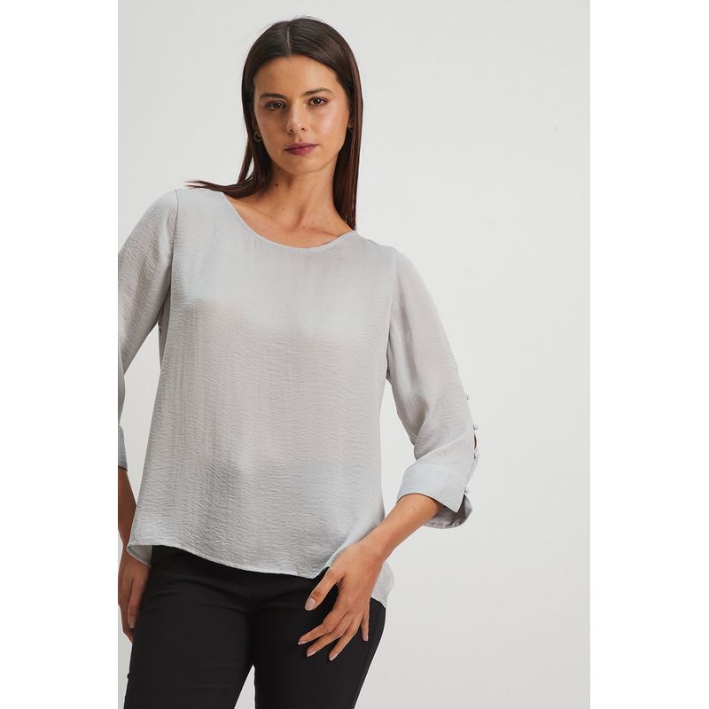 ASH - Blusa Manga Larga Gris Mujer Ash