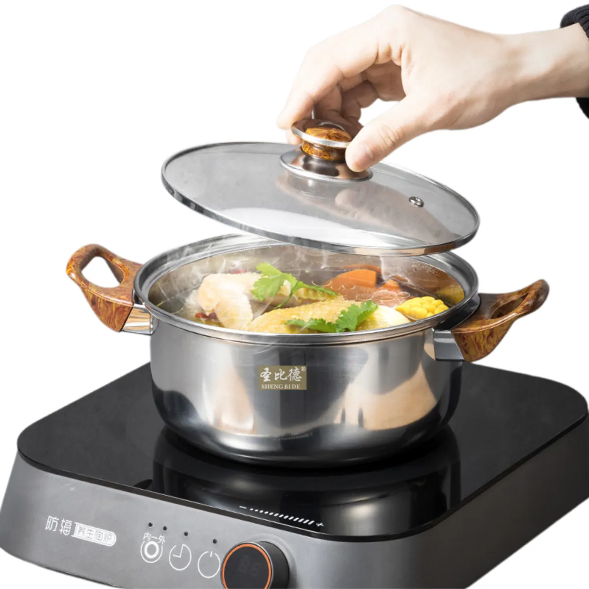 CRUSEC - Juego De Ollas Batería 12 Piezas Acero Inoxidable Con Tetera