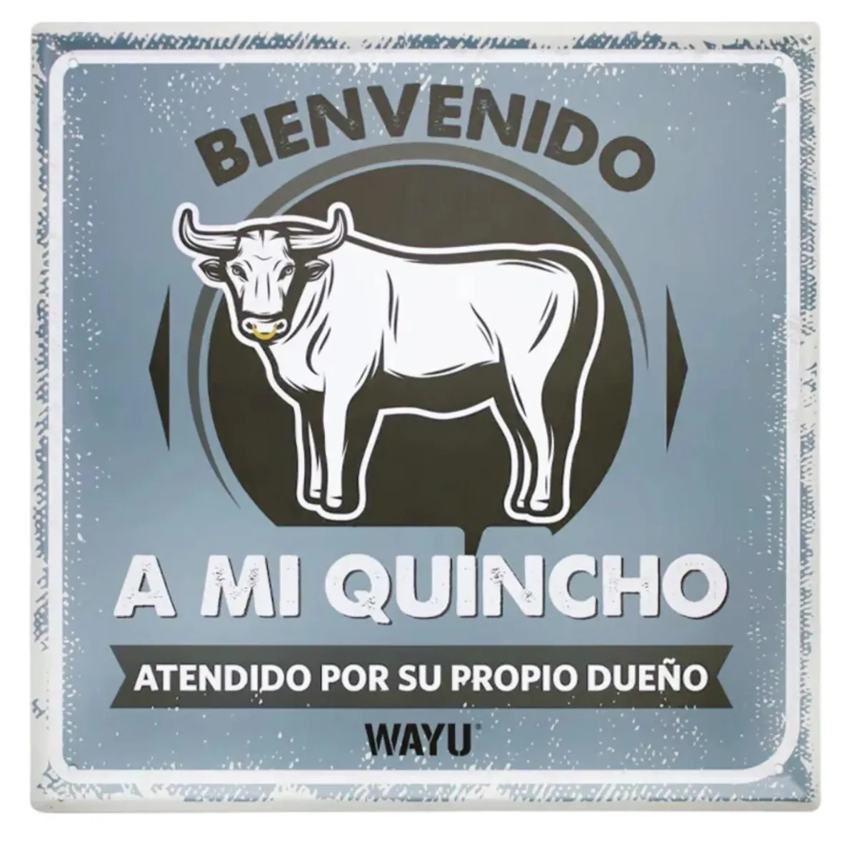 WAYU - Cuadro Decoración para Quincho 25x25cm