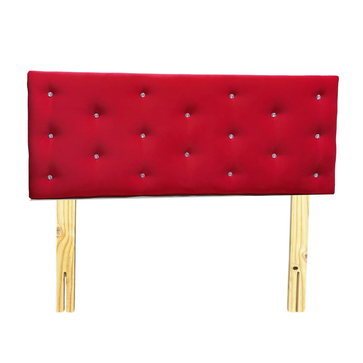 GENERICO - Respaldo 2 Plazas Rojo Diamante Felpa Muebles Rimar