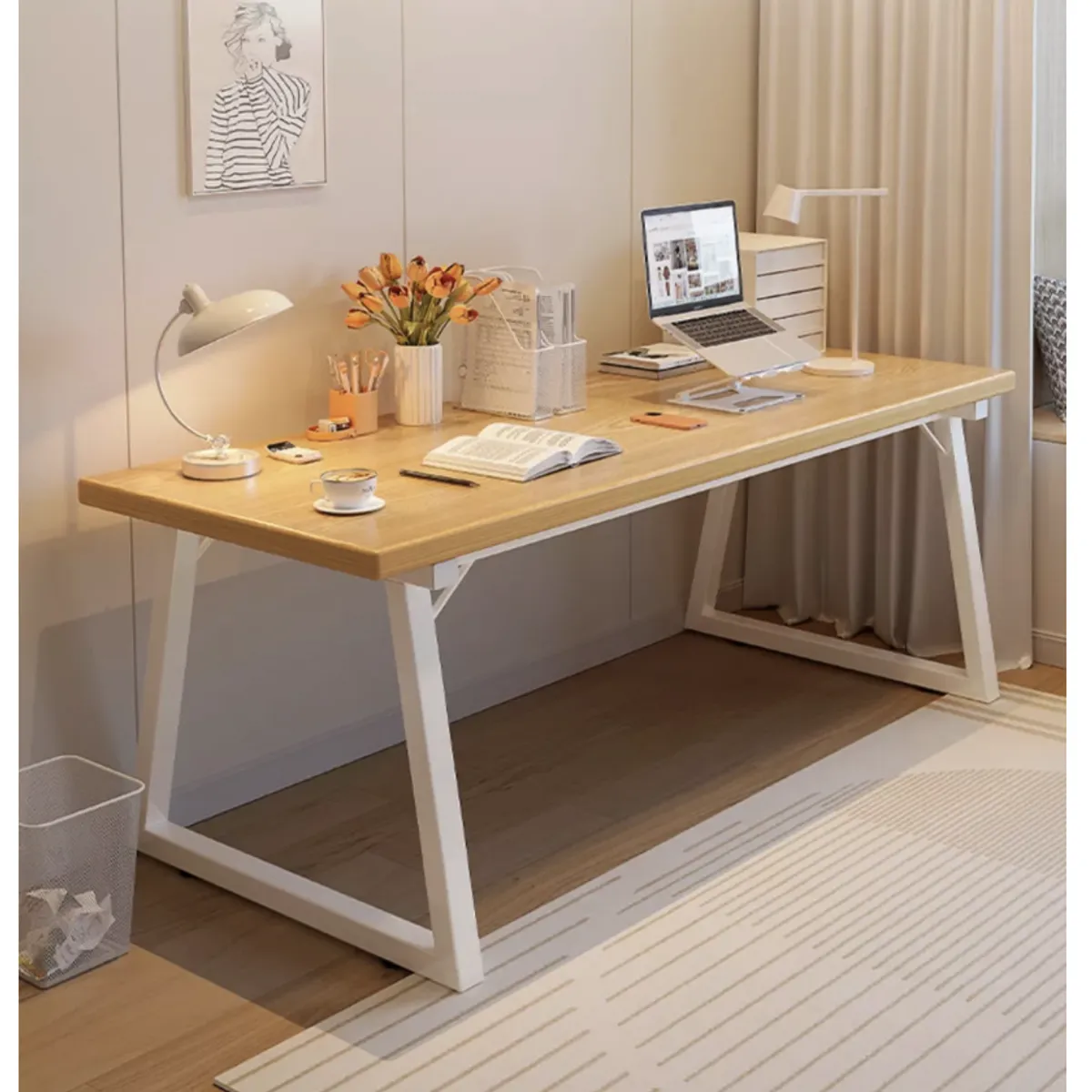 HOMER DESIGN - Escritorio Pata Metal Oficina 100x60x75cm Gruesa 30mm