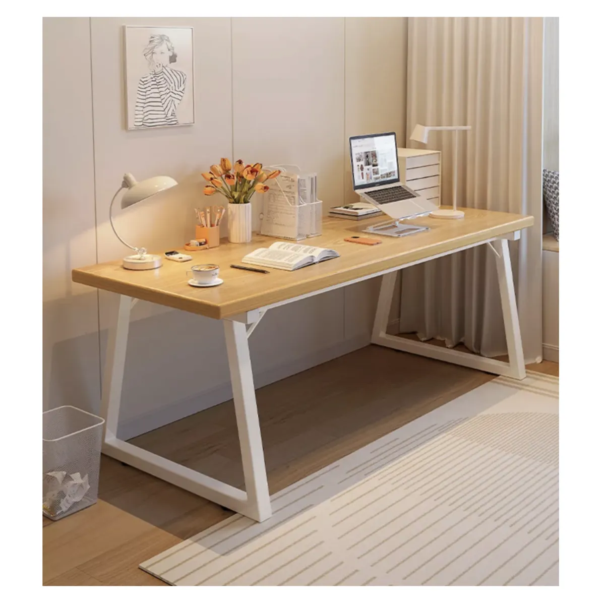 HOMER DESIGN - Escritorio Pata Metal Oficina 100x60x75cm Gruesa 30mm