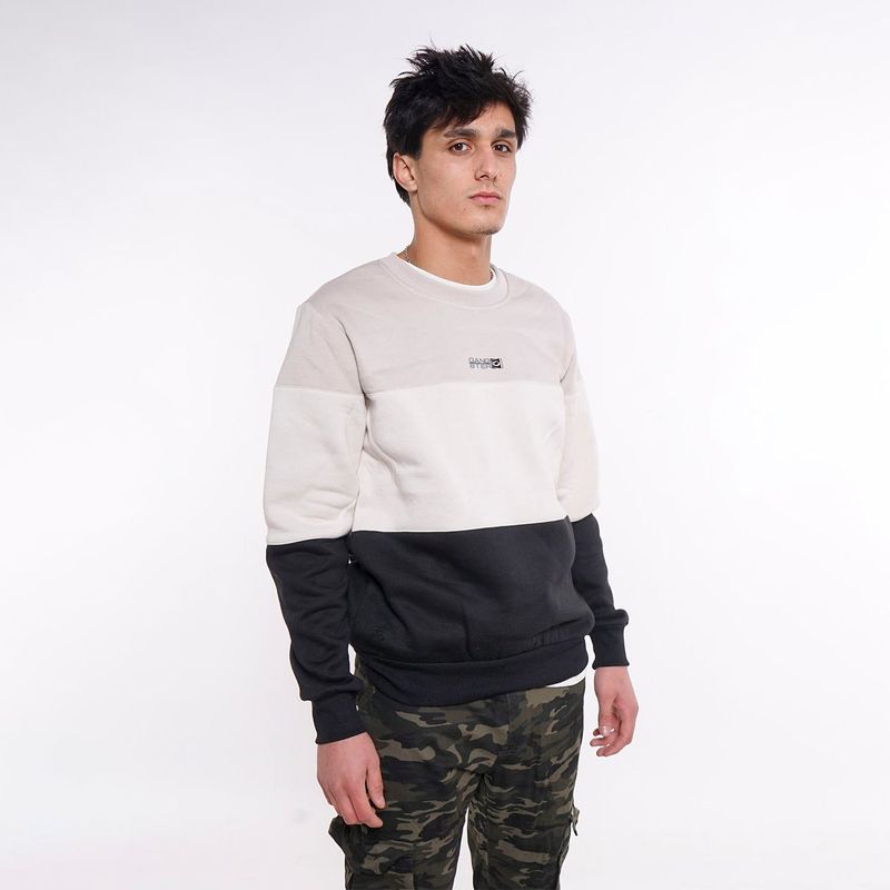 GANGSTER - Polerón Crew Fleece Core Beige Gangster