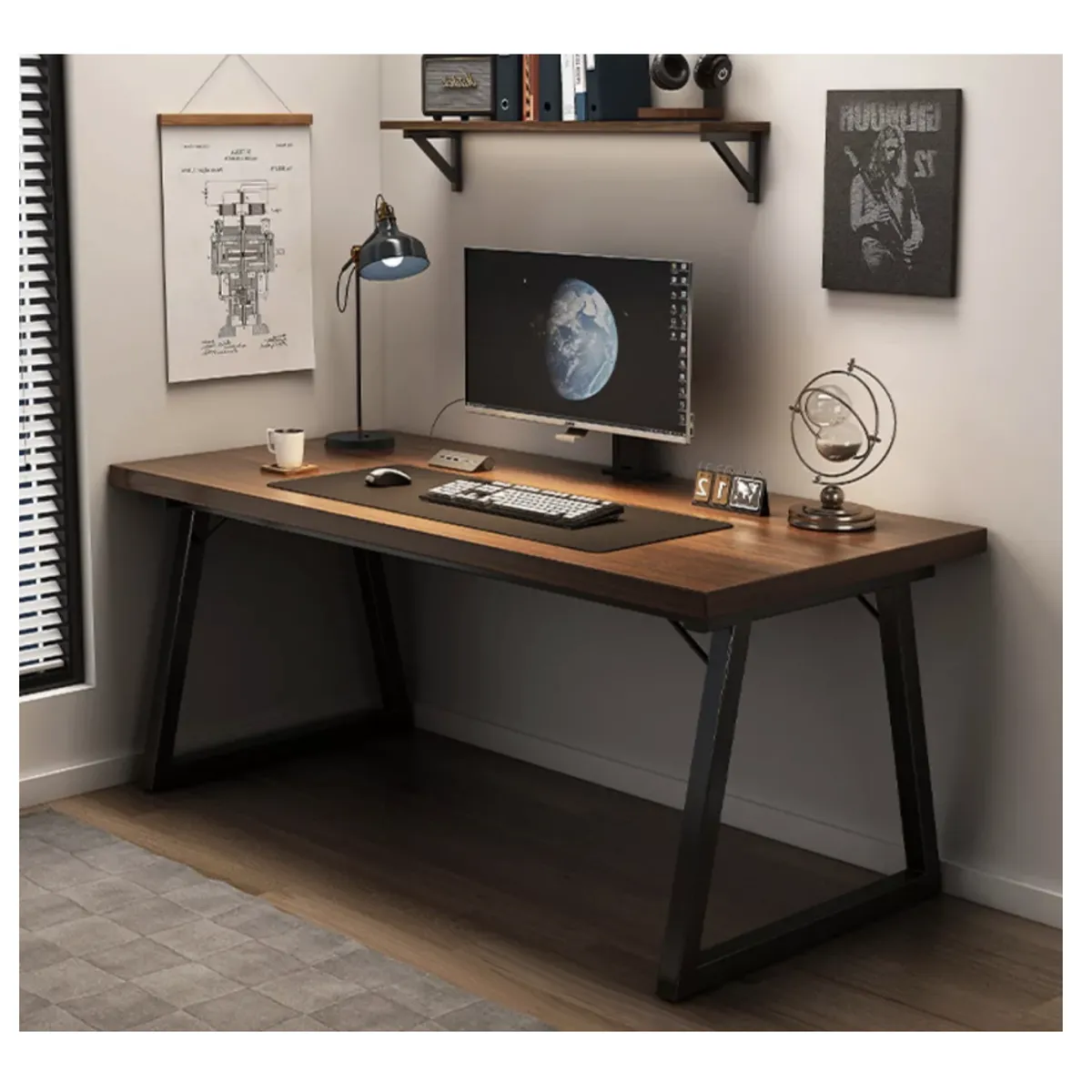 HOMER DESIGN - Escritorio Pata Metal Oficina 100x60x75cm Gruesa 30mm