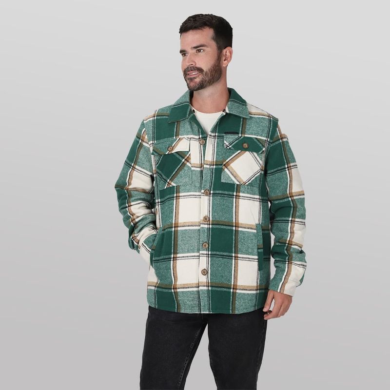 GANGSTER - Chaqueta Franela Cowboy Verde Gangster