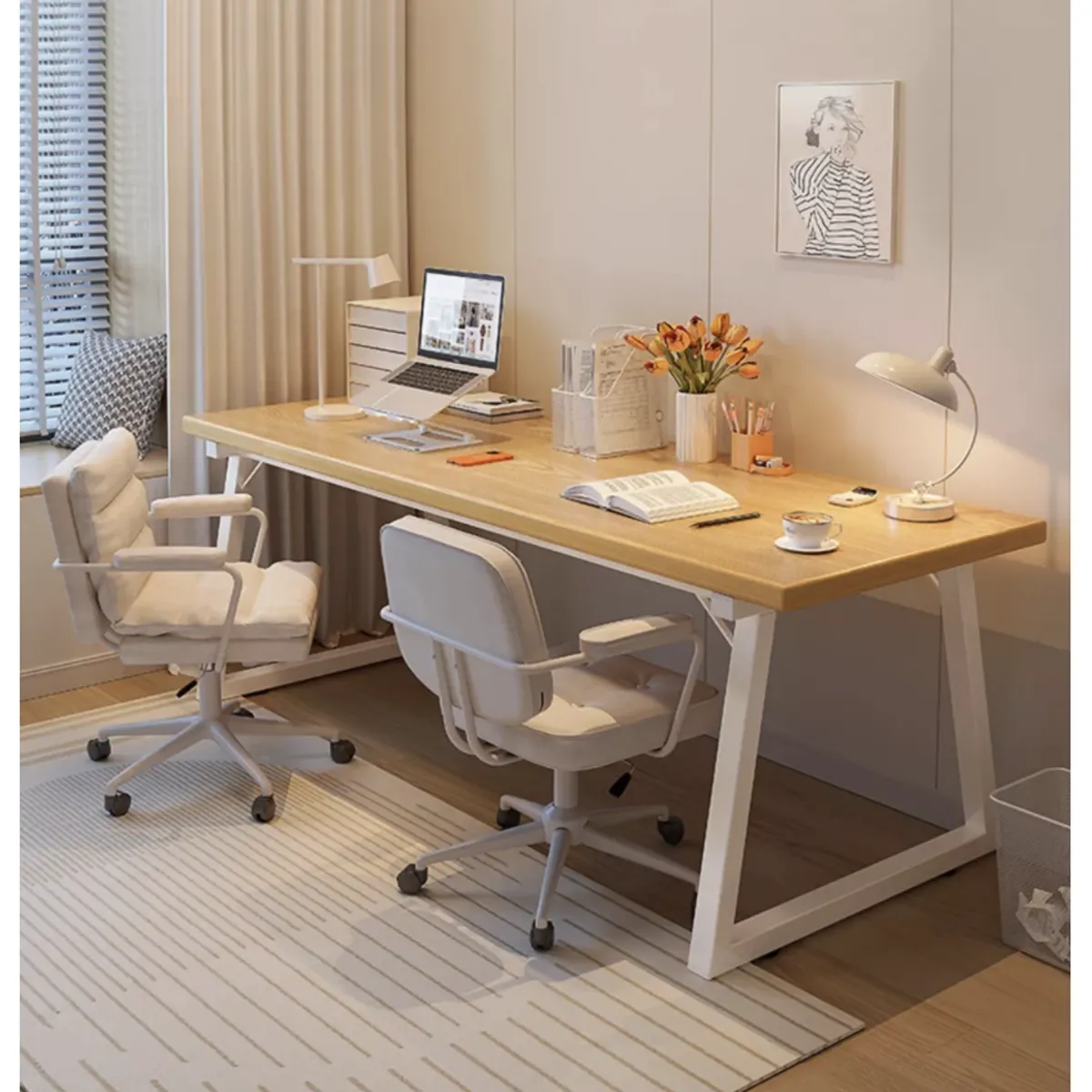 HOMER DESIGN - Escritorio Pata Metal Oficina 140x60x75cm Gruesa 30mm