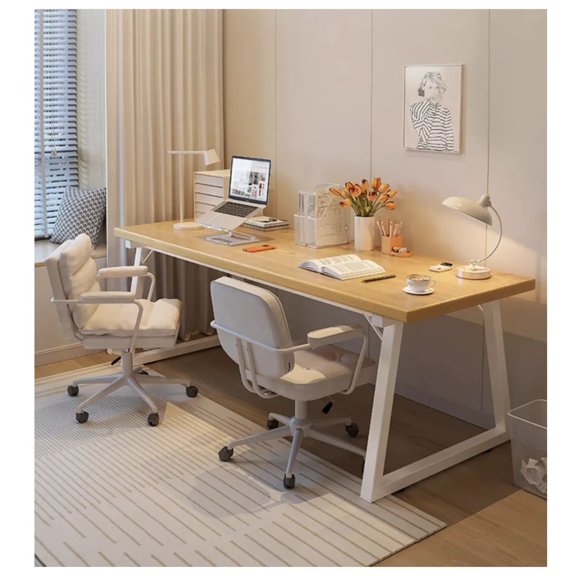 HOMER DESIGN - Escritorio Pata Metal Oficina 140x60x75cm Gruesa 30mm