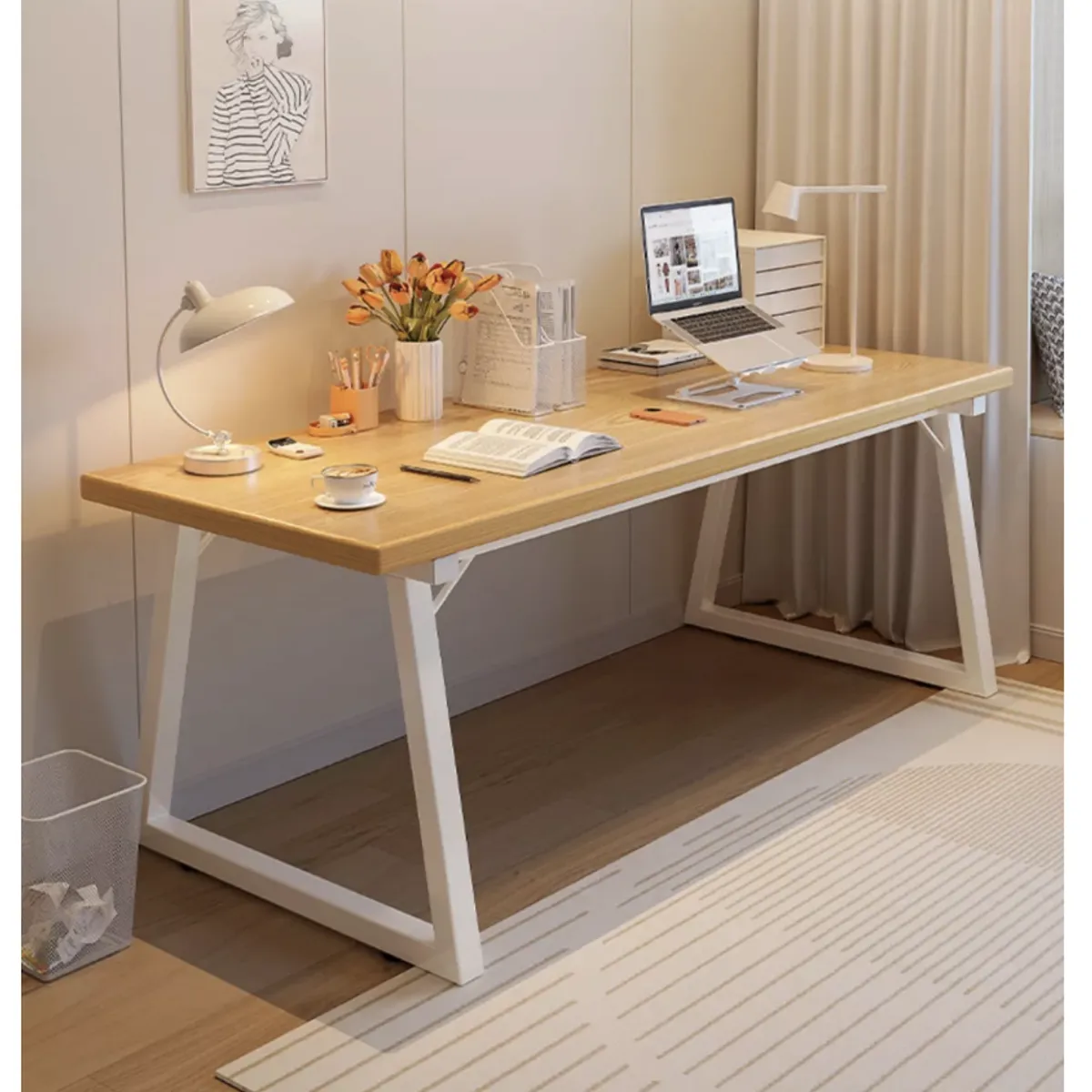 HOMER DESIGN - Escritorio Pata Metal Oficina 140x60x75cm Gruesa 30mm