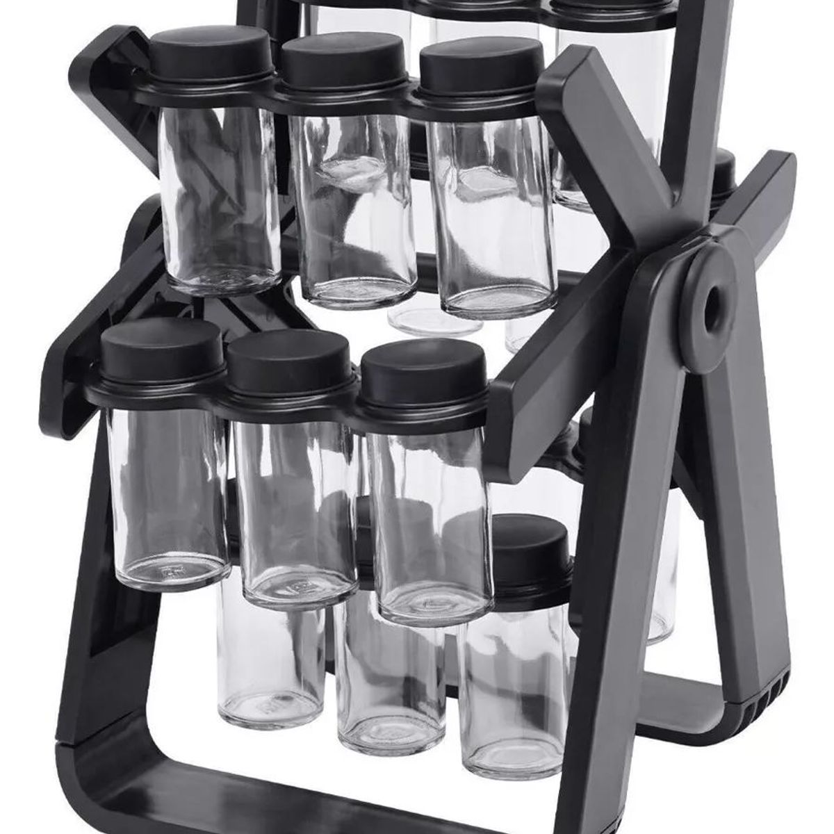 SHOP EHOME BAG - Rack Especiero Condimentero 18 Frascos Multiuso Giratorio Negro XL 360
