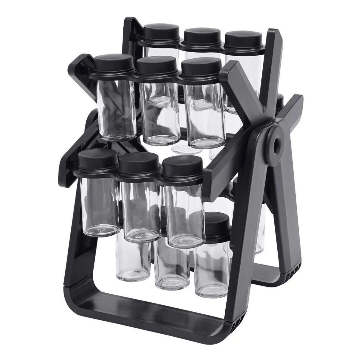 SHOP EHOME BAG - Rack Especiero Condimentero 18 Frascos Multiuso Giratorio Negro XL 360