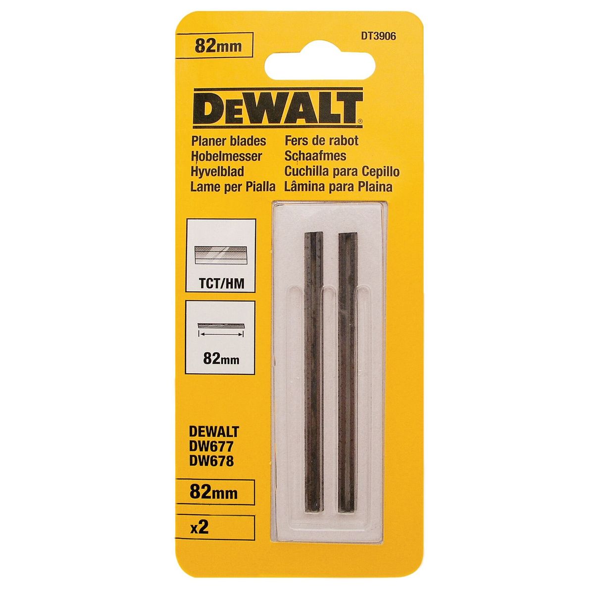 DEWALT - Set de cuchillas para cepilladora 82mm DEWALT DW6654