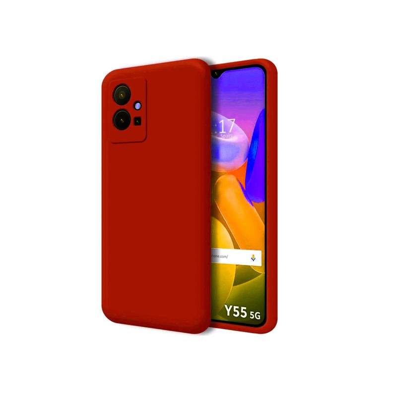 JOIGO - Carcasa Funda Vivo  Y55 5G Goma Rojo.