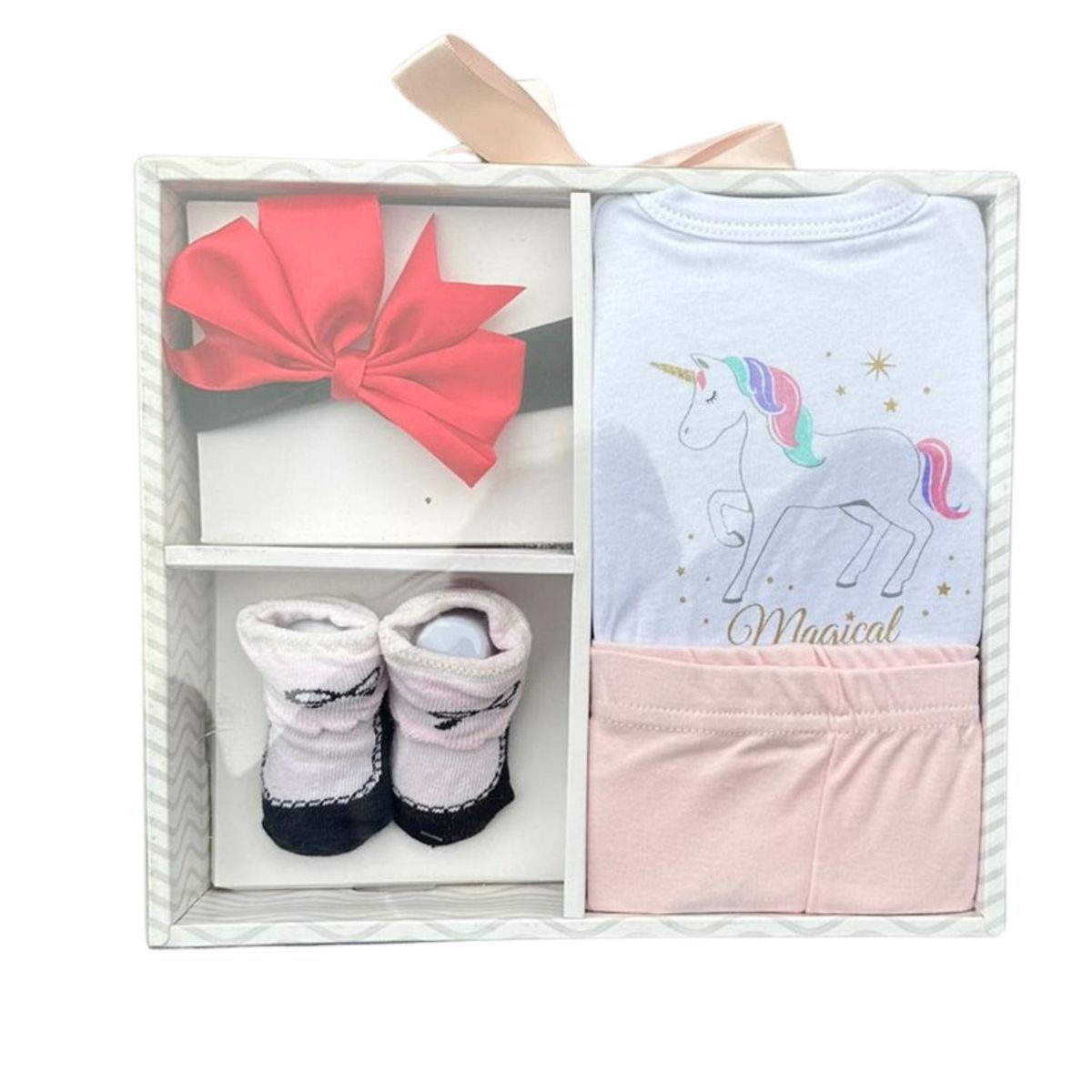 KIVARA - Set Bebe Ajuar Recien Nacido 4 Piezas En Caja Regalo Niña