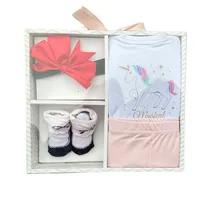 Set Bebe Ajuar Recien Nacido 4 Piezas En Caja Regalo Niña