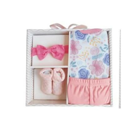 Imagen 2 del producto Set Bebe Ajuar Recien Nacido 4 Piezas En Caja Regalo Niña