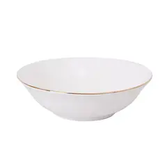 HALLEN - Ensaladera Bowl 25cm de Porcelana Royal Borde Dorado Cocina