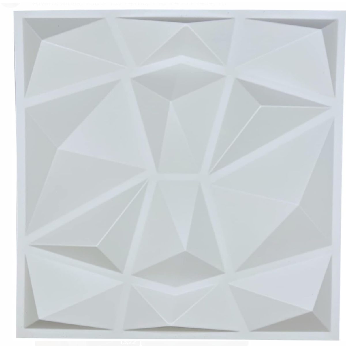 GENERICO - Pack 4 Lamina 4D Panel Decorativo PVC Diamante Blanco 50 x 50 cm