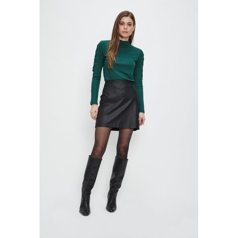 ASH - Falda Lisa Negro Ash