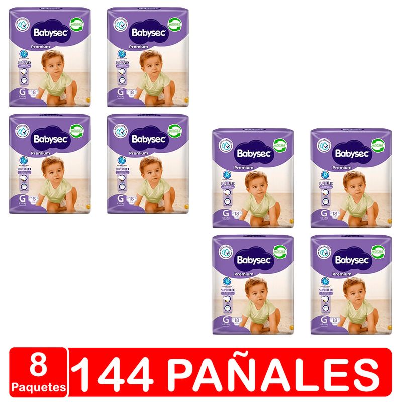 BABYSEC - Pañales Babysec - Premium - Talla G (grande) 144 Pañales