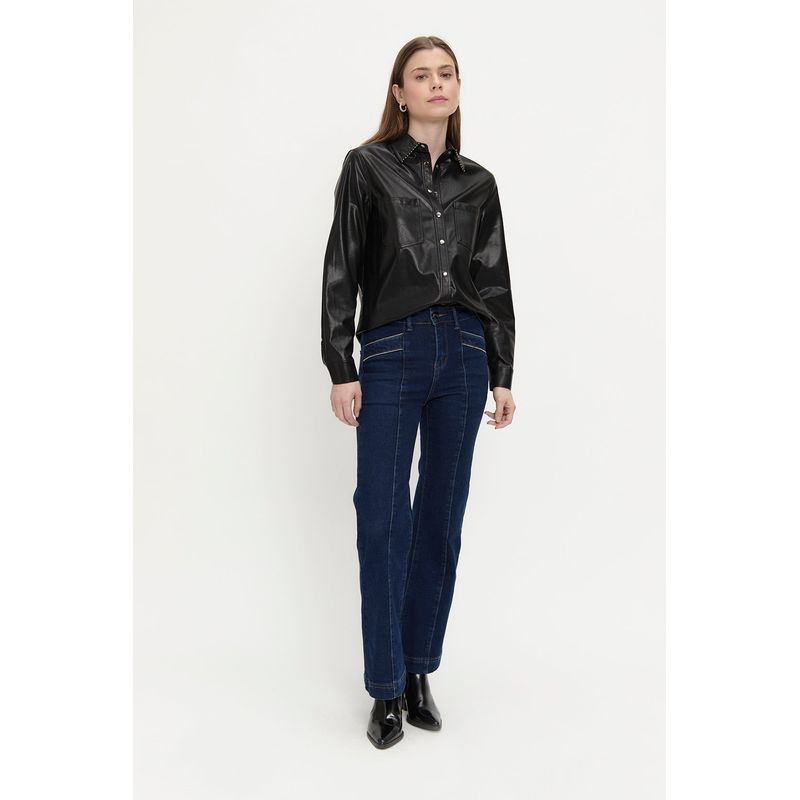 ASH - Jeans Wide Azul Marino Mujer Ash