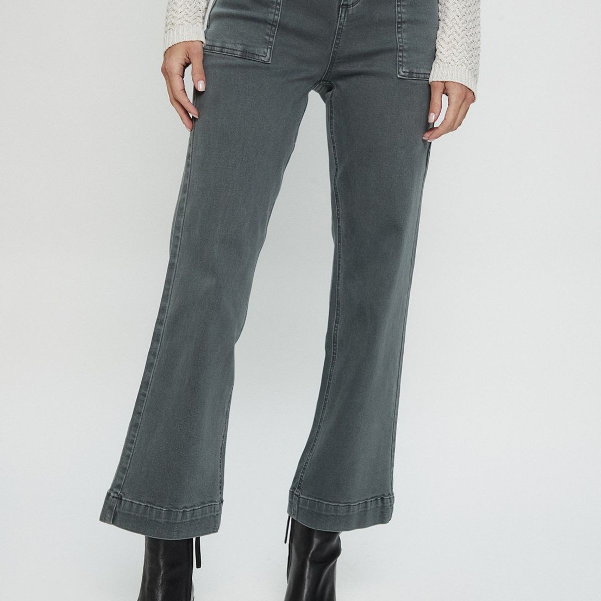 MA GRIFFE - Jeans Straight Verde Musgo Mujer Magriffe