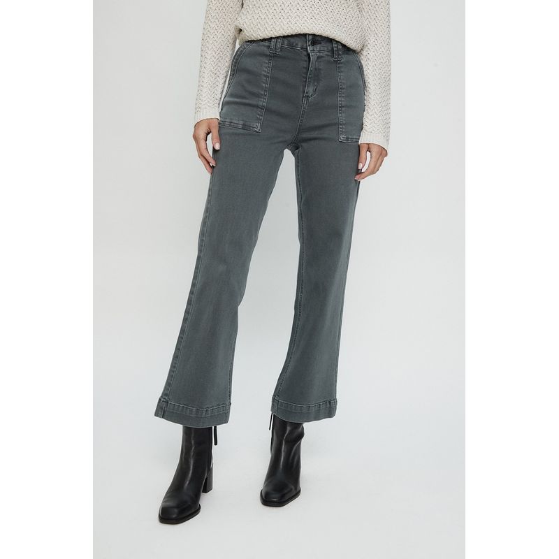 MA GRIFFE - Jeans Straight Verde Musgo Mujer Magriffe