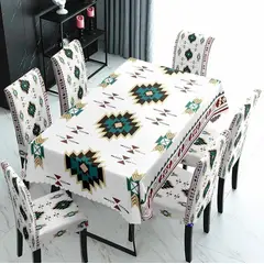 GENERICO - MANTEL IMPERNEABLE CON 6 FUNDAS SILLA DISEÑO FORMAS WYN