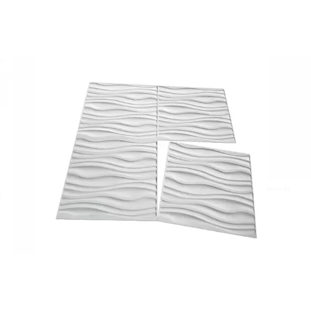 GENERICO - Pack 4 Lamina 4D Panel Decorativo PVC Onda Blanca 50 x 50 cm