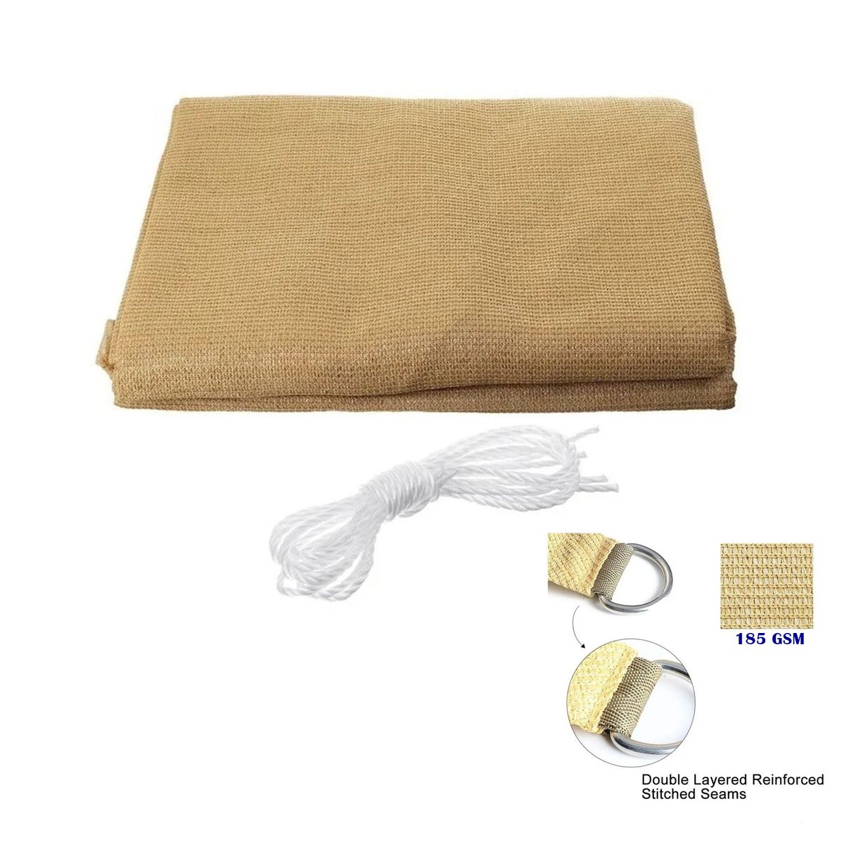 GENERICO - Lona Toldo Vela Sombra 6x4m Malla Hpde Anti Uv Rectangular