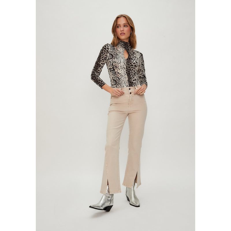 IO - Jeans Wide Beige Mujer Io