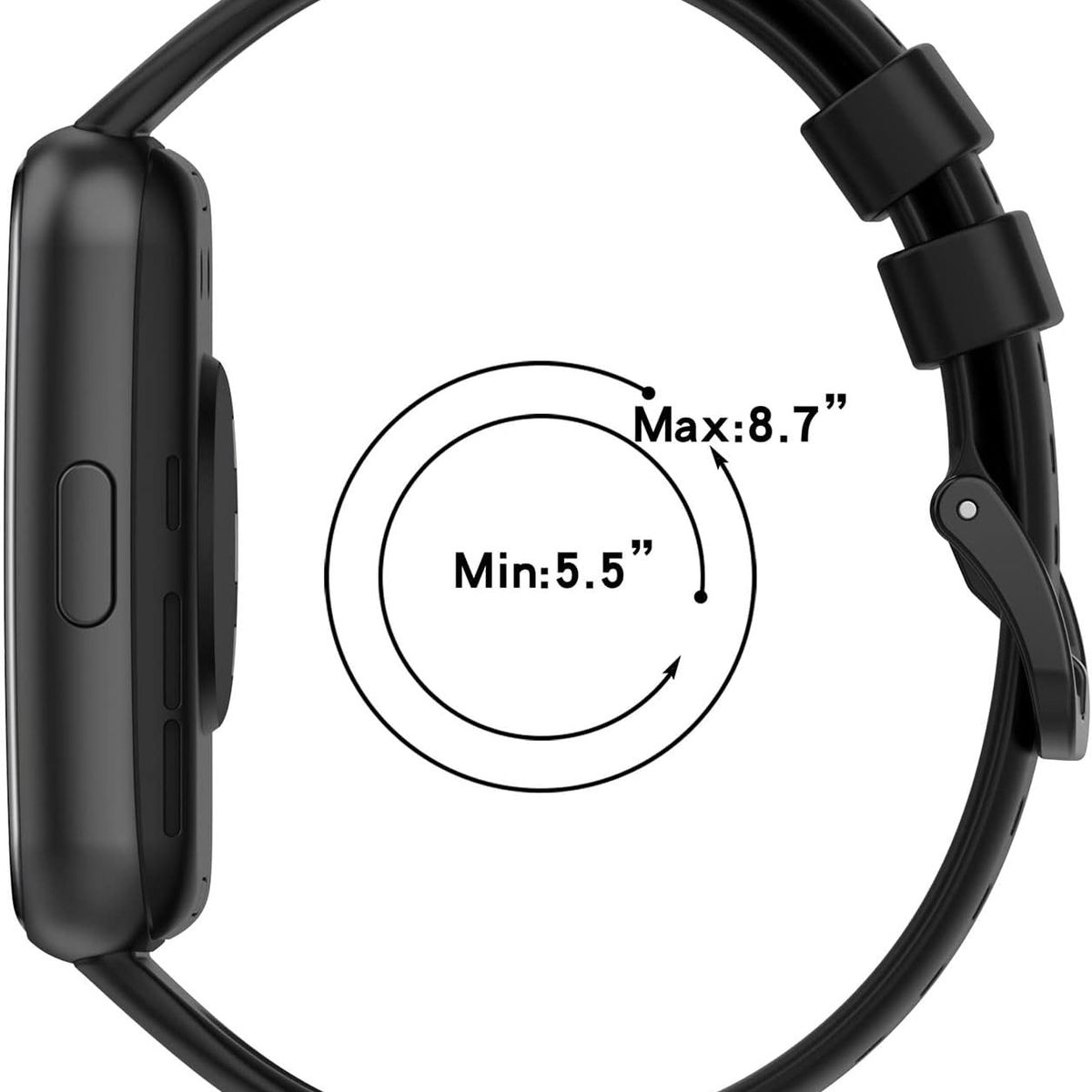 GENERICO - Correa Silicona Para Huawei Fit  Fit New  Fit Elegant Negro