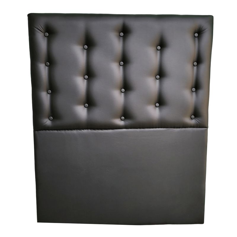 GENERICO - Respaldo 1 Plaza Negro Botón a piso Muebles Rimar