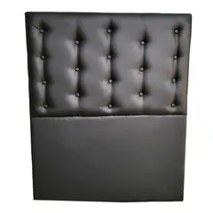 GENERICO - Respaldo 1 Plaza Negro Botón a piso Muebles Rimar