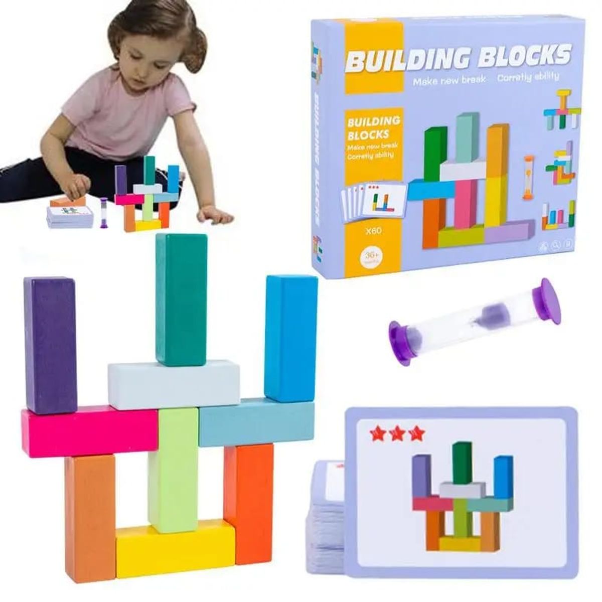 OEM - PUZZLE BLOQUES DE CONSTRUCCION MADERA APILABLE