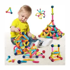 OEM - PUZZLE BLOQUES DE CONSTRUCCION MAGNETICOS MONTESSORI 64 P