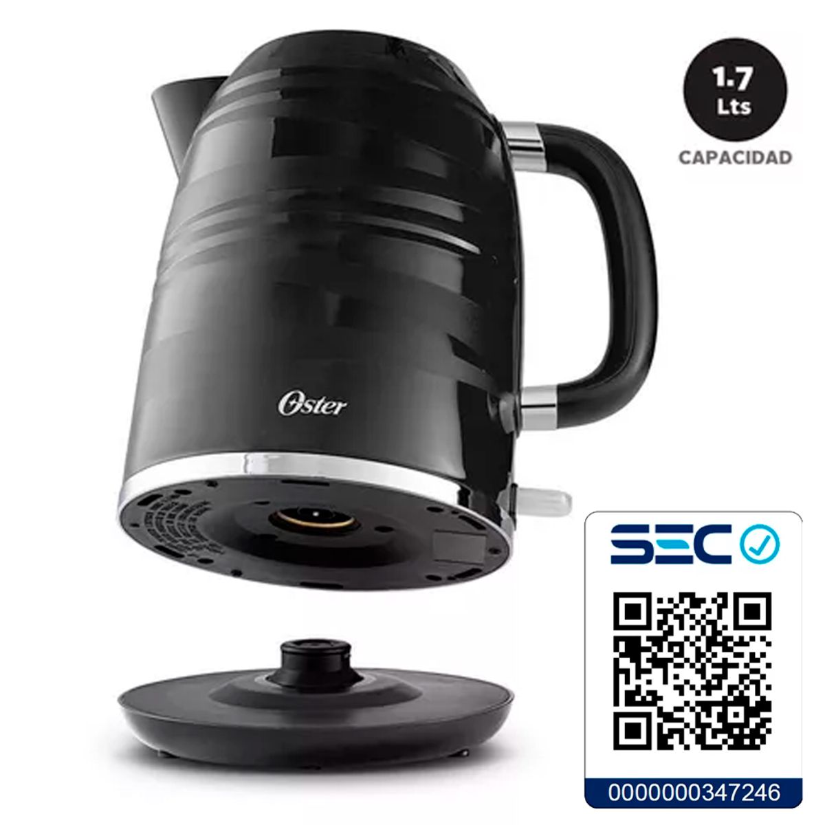 OSTER - Hervidor Eléctrico Oster 1.7 Litros Certificado SEC Color Negro 1850w…