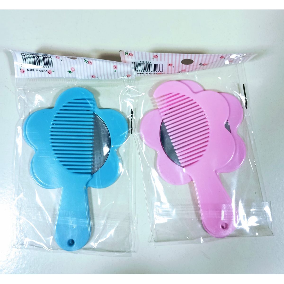 GENERICO - Pack 2 sets lindos de espejos y peines para bebe y niña