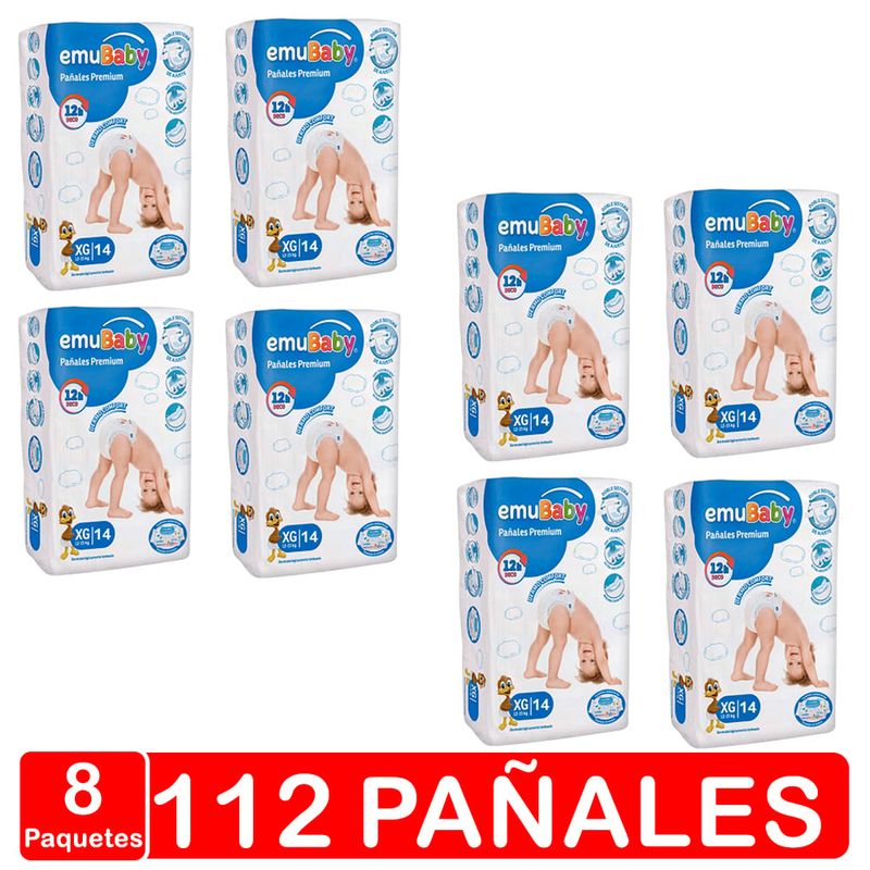 EMUBABY - Pañales Emubaby - Premium - T. xG (extra grande) 112 Pañales