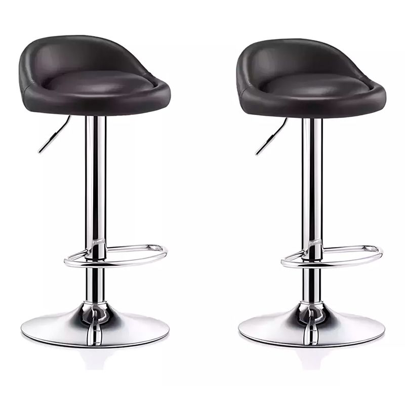 GENERICO - Pack 2 Silla Piso Bar Altura Regulable Taburete Respaldo