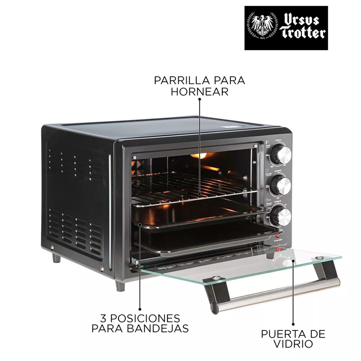 URSUS TROTTER - Horno Eléctrico 25lt 3 niveles Ursus Trotter 1500w certificado SEC