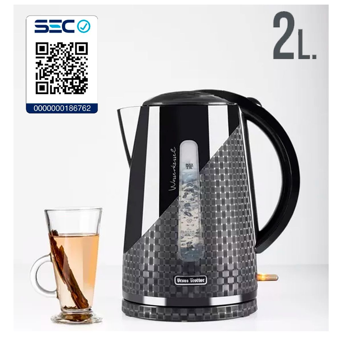 URSUS TROTTER - Hervidor Eléctrico 2 Litros Ursus Trotter Certificado SEC color Negro.