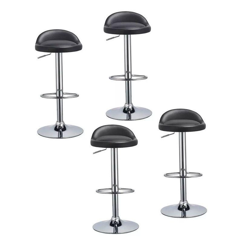 GENERICO - Pack 4 Silla Piso Bar Altura Regulable Taburete Respaldo