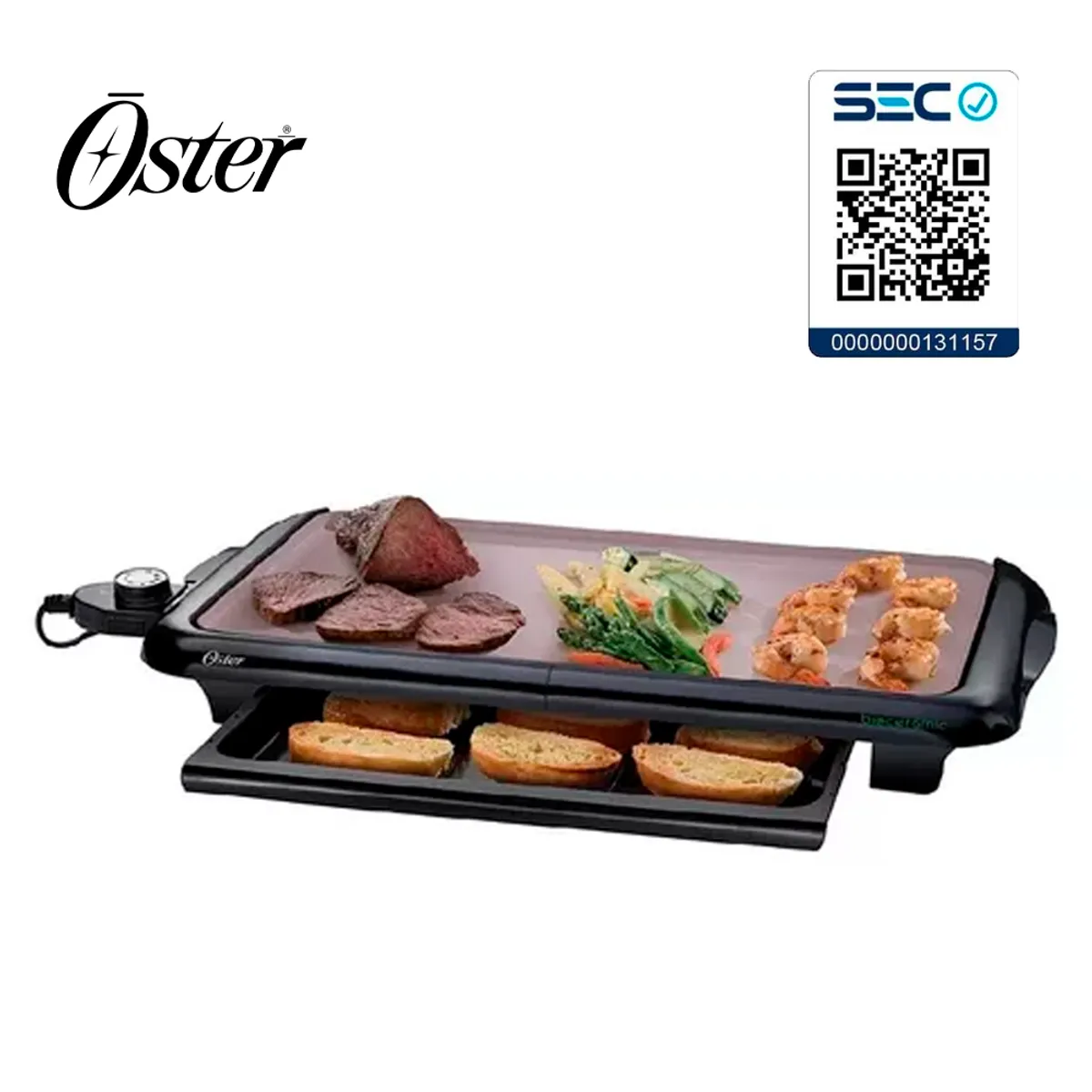 OSTER - Asador eléctrico Bio Cerámica Natural Antiadherente certificado SEC
