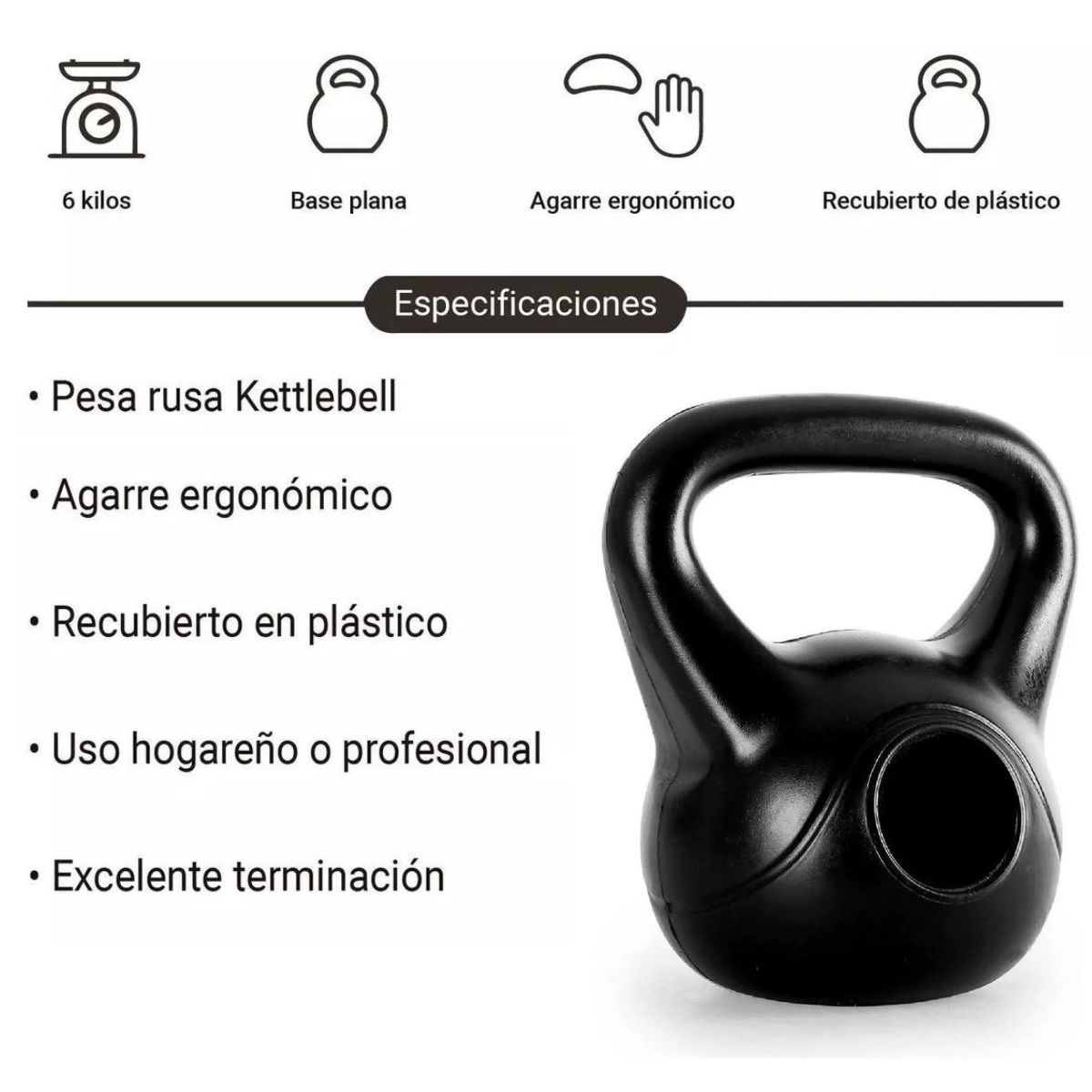 GENERICO - Pesa Rusa de 8 Kg Fitness Crossfit
