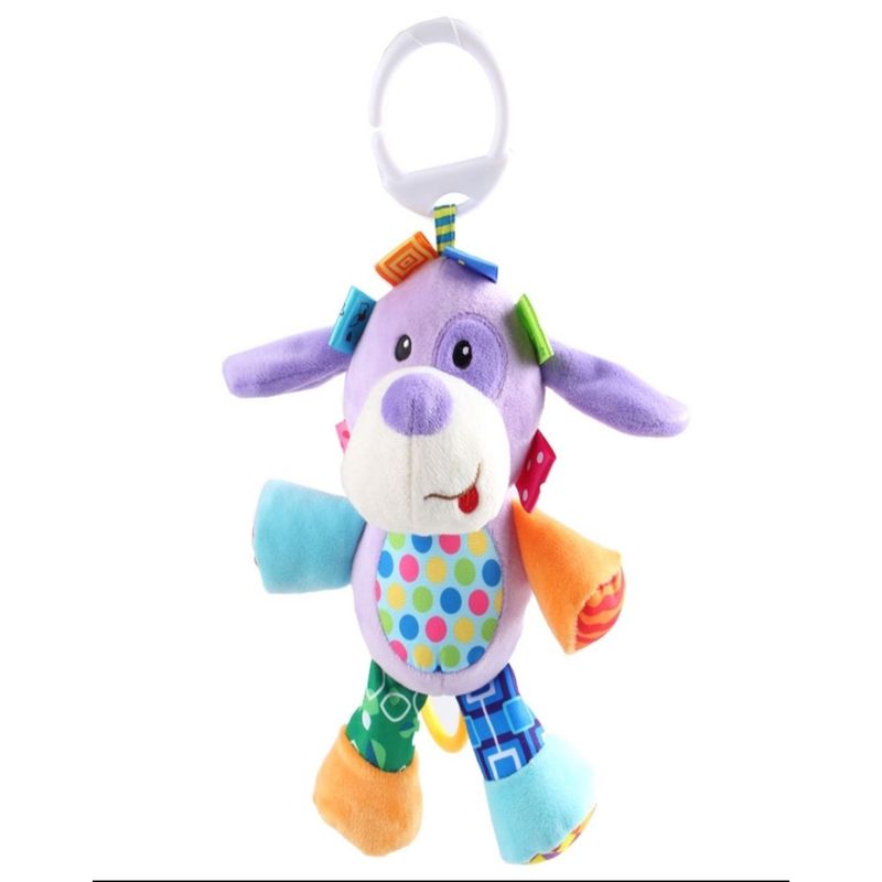 GENERICO - Peluche Estimulación Sensorial Con Sonajero Colgante - Perro