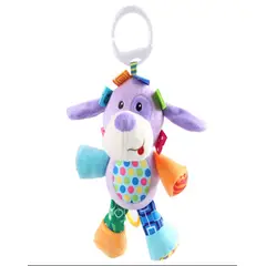 GENERICO - Peluche Estimulación Sensorial Con Sonajero Colgante - Perro