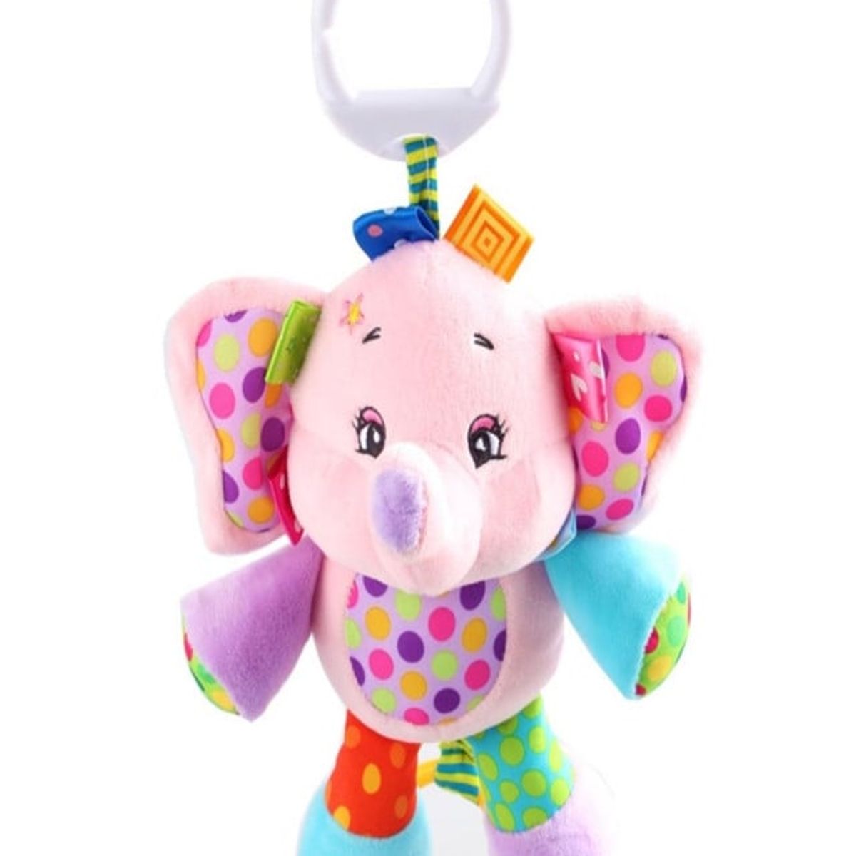 GENERICO - Peluche Estimulación Sensorial Sonajero Colgante Elef Rosado